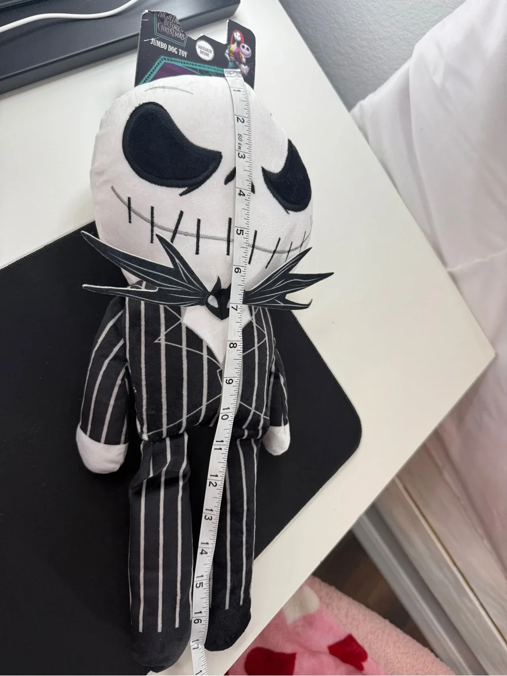 Disney Nightmare Before Christmas Jack Skellington JUMBO Plush Squeaker Dog Toy